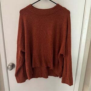 Burnt Orange Classic Knit Sweater
